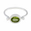 Peridot Solitaire Korean Sterling Silver Green Gemstone Dainty Modern Ring Jewellery