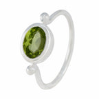 Peridot Solitaire Korean Sterling Silver Green Gemstone Dainty Modern Ring Jewellery