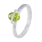 Peridot Solitaire Turkish Sterling Silver Green Gemstone Delicate Luxurious Ring Jewelry