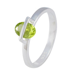 Peridot Solitaire Turkish Sterling Silver Green Gemstone Delicate Luxurious Ring Jewelry