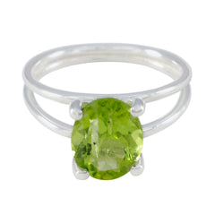 Peridot Solitaire Turkish Silver Green Gemstone Whisper thin Contemporary Ring Jewellery