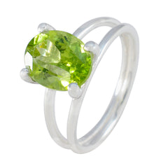 Peridot Solitaire Turkish Silver Green Gemstone Whisper thin Contemporary Ring Jewellery