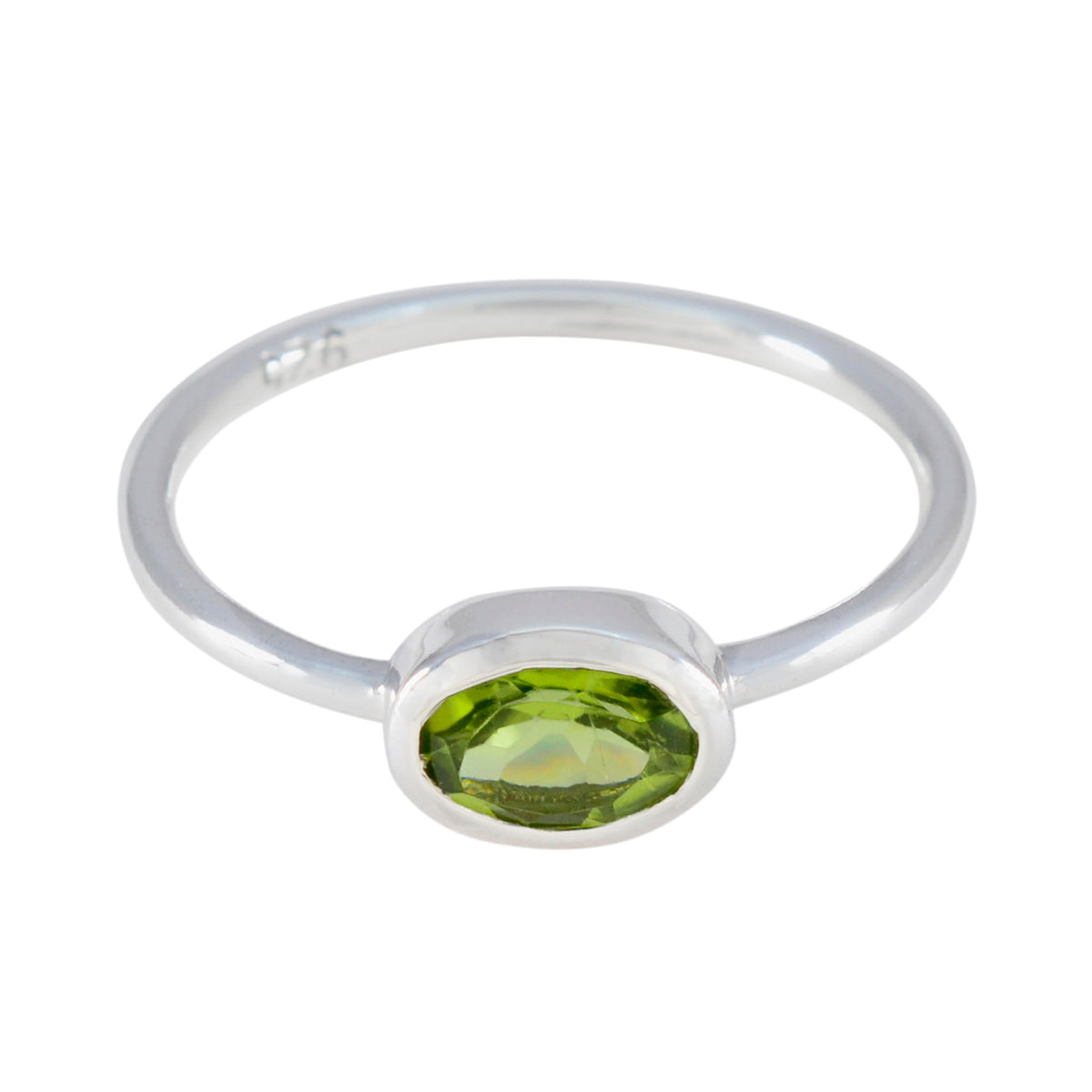 Peridot Solitär Koreanisch 925 Silber Grüne Edelsteine Elegant Romantisch Ring Schmuck Hauptbild