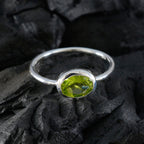 Peridot Solitaire Turkish Sterling Silver Green Gemstones Elegant  Romantic Ring Jewelry