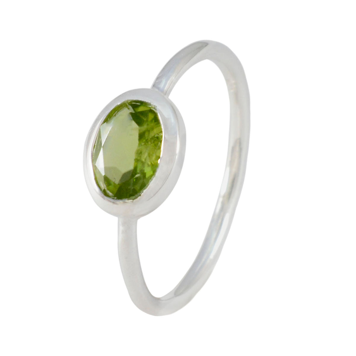 Anello elegante e romantico con solitario in peridoto, argento sterling turco, pietre preziose verdi Immagine secondaria del prodotto