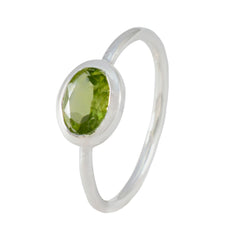 Peridot Solitaire Turkish Sterling Silver Green Gemstones Elegant  Romantic Ring Jewelry