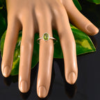 Peridot Solitaire American Sterling Silver Green Gemstone Delicate Romantic Ring Jewellery
