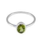 Peridot Solitaire American Sterling Silver Green Gemstone Delicate Romantic Ring Jewellery