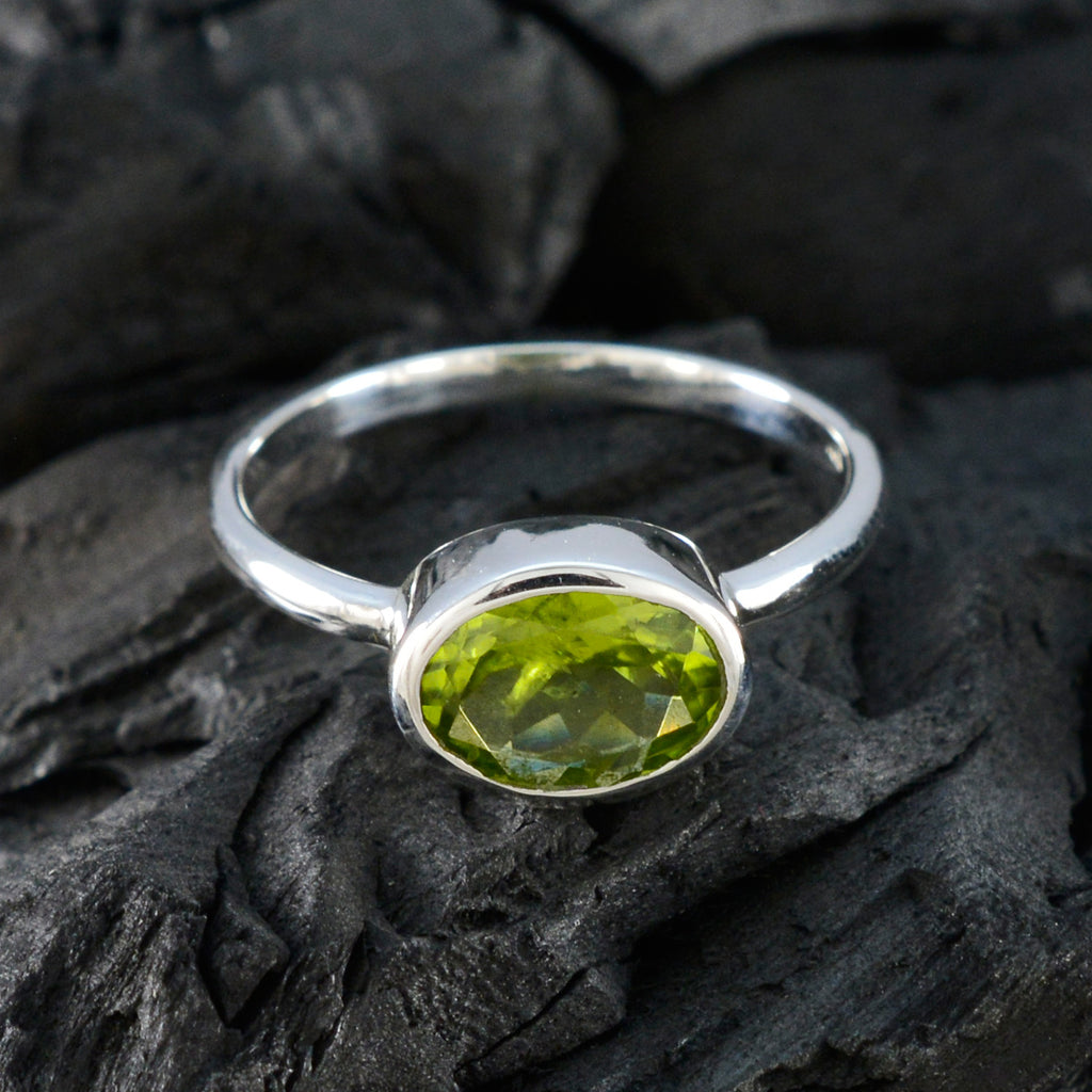 Peridot Solitaire Turkish 925 Silvers Green Gemstones Dainty Abstract Ring Jewellery
