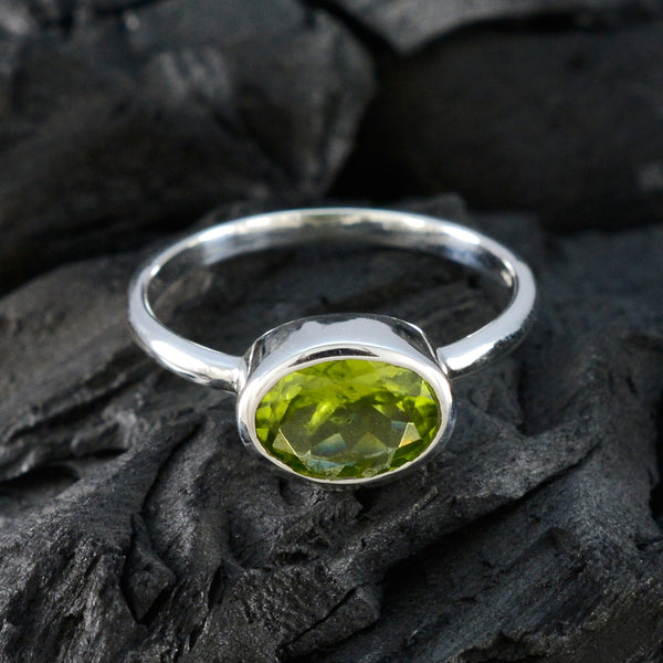 Peridot Solitaire Turkish 925 Silvers Green Gemstones Dainty Abstract Ring Jewellery