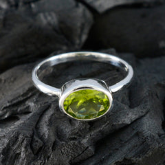 Peridot Solitaire Turkish 925 Silvers Green Gemstones Dainty Abstract Ring Jewellery