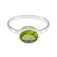 Peridot Solitaire Turkish 925 Silvers Green Gemstones Dainty Abstract Ring Jewellery