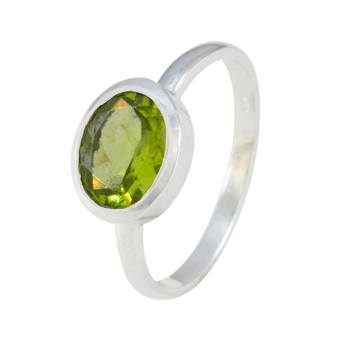 Anello astratto delicato con peridoto solitario turco in argento 925 e pietre preziose verdi Immagine secondaria del prodotto
