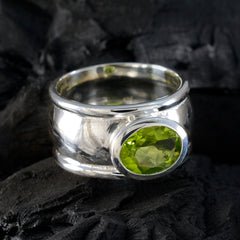 Peridot Solitaire Spanish 925 Silver Green Gemstone Edgy Heritage Ring Jewelry