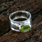 Peridot Solitaire Spanish 925 Silver Green Gemstone Edgy Heritage Ring Jewelry