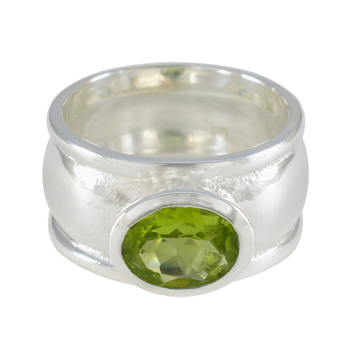 Peridot Solitaire Spanish 925 Silver Green Gemstone Edgy Heritage Ring Jewelry Hoofdafbeelding