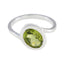 Peridot Solitaire Turkish Sterling Silver Green Gemstones Dainty Abstract Ring Jewelry
