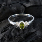 Peridot Solitaire Japanese 925 Sterling Silver Green Gemstones Dainty Contemporary Ring Jewellery