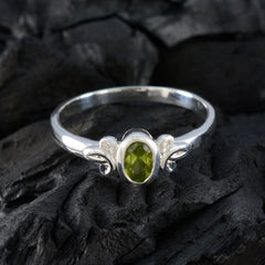 Peridot Solitaire Japanese 925 Sterling Silver Green Gemstones Dainty Contemporary Ring Jewellery