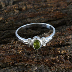 Peridot Solitaire Japanese 925 Sterling Silver Green Gemstones Dainty Contemporary Ring Jewellery