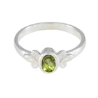 Peridot Solitaire Japanese 925 Sterling Silver Green Gemstones Dainty Contemporary Ring Jewellery