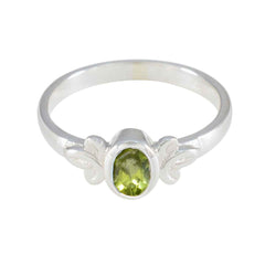 Peridot Solitaire Japanese 925 Sterling Silver Green Gemstones Dainty Contemporary Ring Jewellery