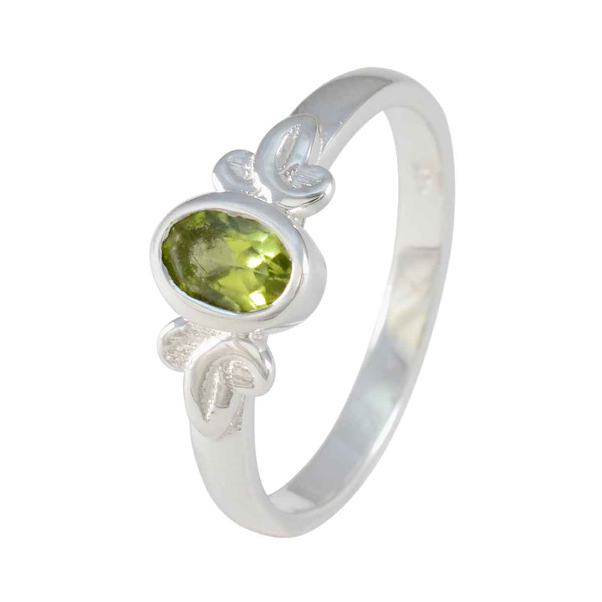 Peridot Solitaire Japanese 925 Sterling Silver Green Gemstones Dainty Contemporary Ring Jewellery