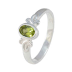 Peridot Solitaire Japanese 925 Sterling Silver Green Gemstones Dainty Contemporary Ring Jewellery