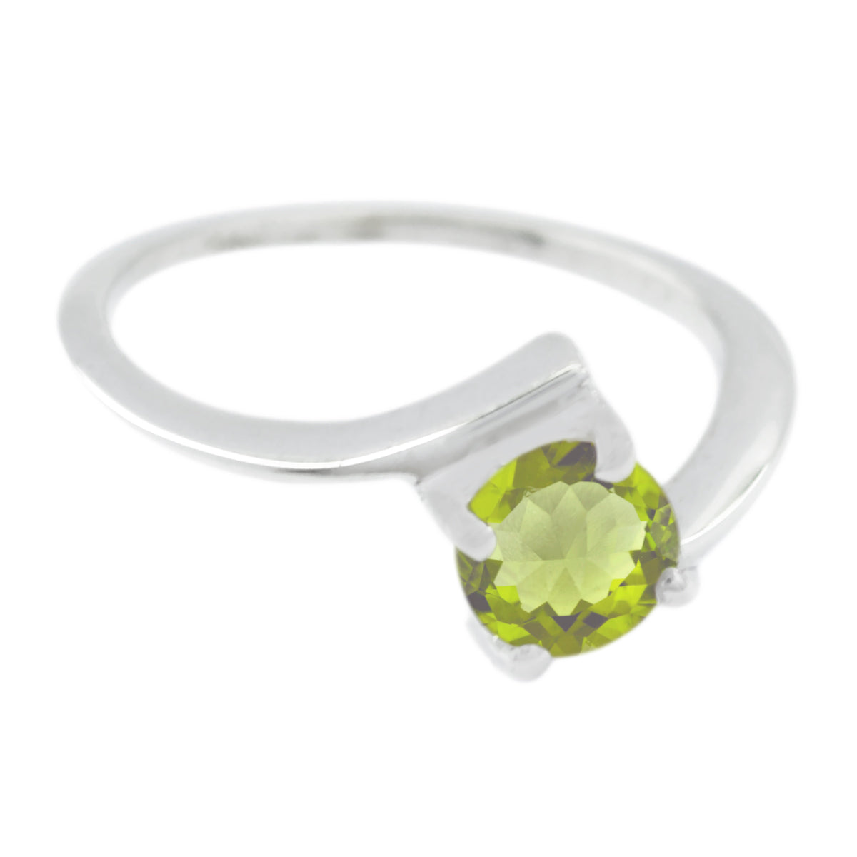 Peridot Solitaire Japanese 92.5 Silver Green Gems Delicate Graceful Ring Jewellery メイン画像