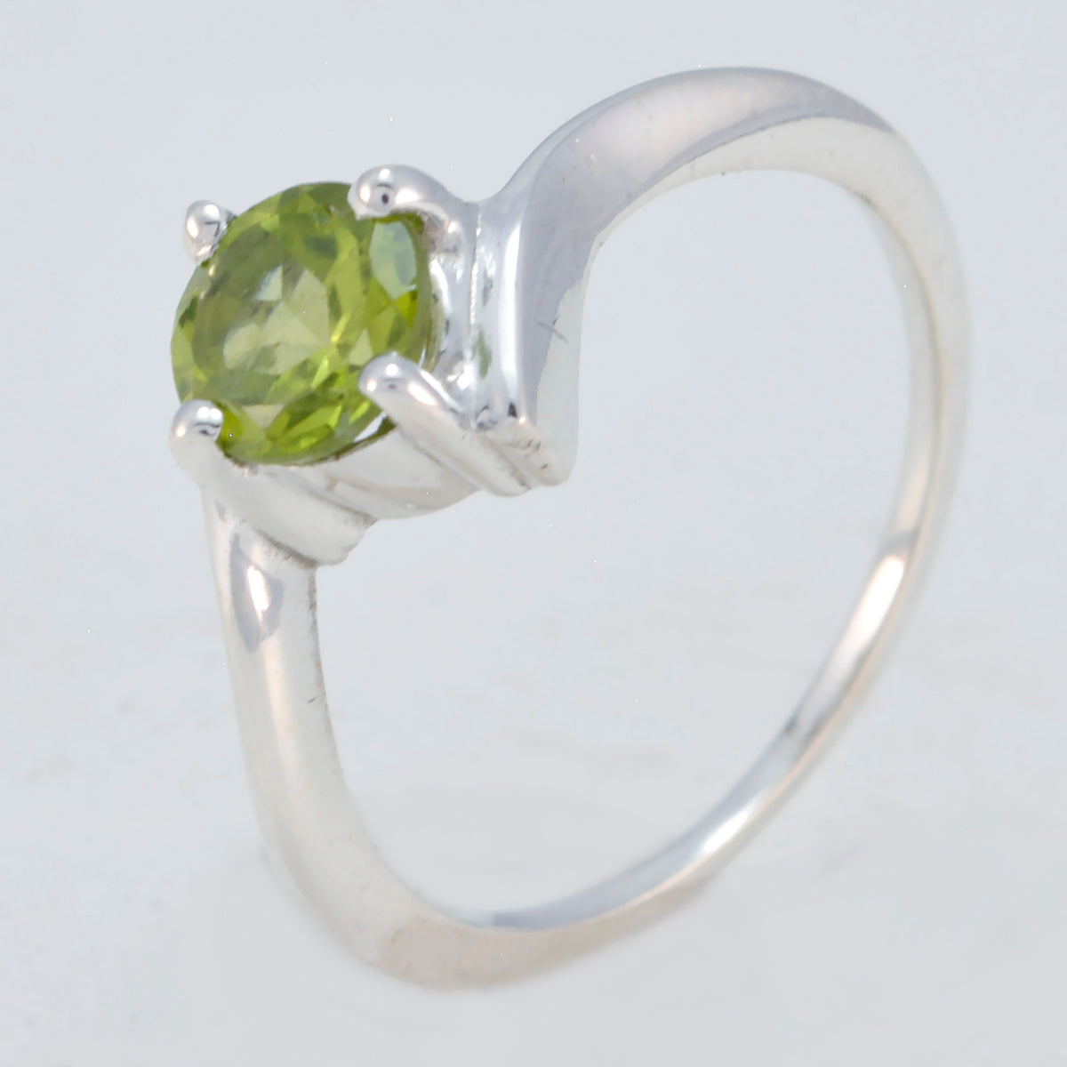 Peridot Solitaire Japanese 92.5 Silver Green Gems Delicate Graceful Ring Jewellery