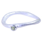 Peridot Solitaire Korean 92.5 Silver Green Gems Delicate Sophisticated Ring Jewellery
