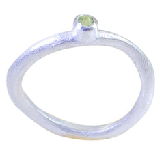 Peridot Solitaire Korean 92.5 Silver Green Gems Delicate Sophisticated Ring Jewellery