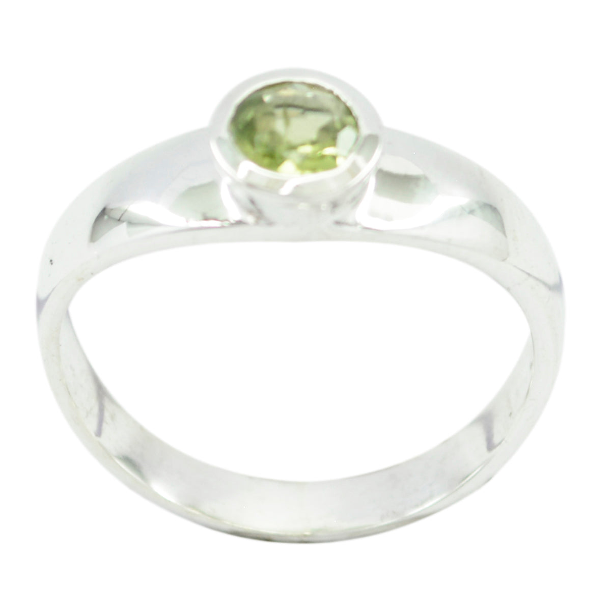 Peridot Solitaire Japanese Silver Green Gemstones Whisper thin Luxurious Ring Jewelry メイン画像