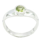 Peridot Solitaire Japanese Silver Green Gemstones Whisper thin Luxurious Ring Jewelry