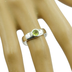 Peridot Solitaire Japanese Silver Green Gemstones Whisper thin Luxurious Ring Jewelry