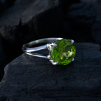 Peridot Solitaire American Silver Green Gems Whisper thin Fairytale Ring Jewelry
