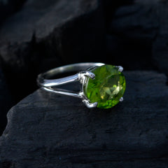 Peridot Solitaire American Silver Green Gems Whisper thin Fairytale Ring Jewelry