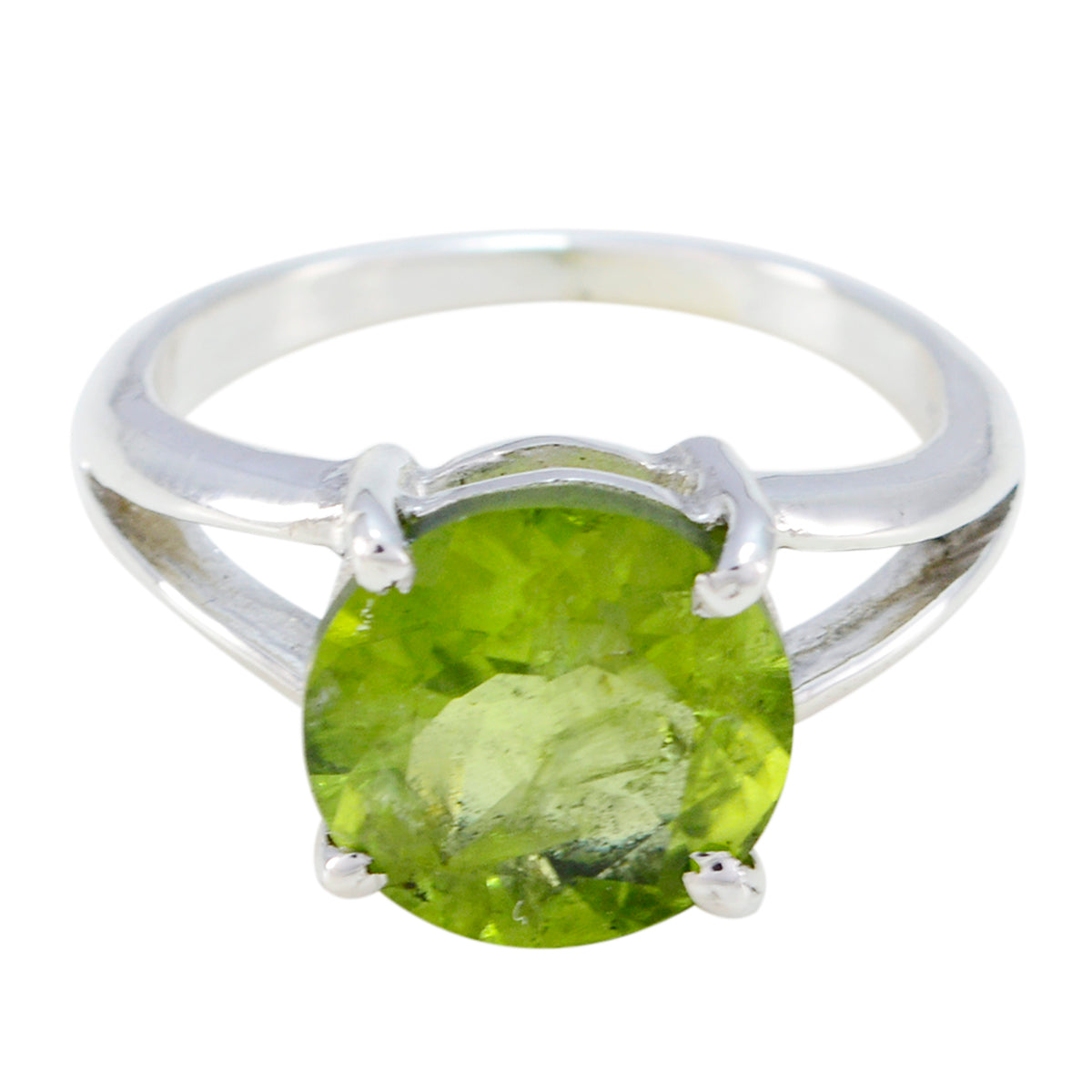 Peridot Solitaire American Silver Green Gems Whisper thin Fairytale Ring Jewelry Image principale du produit