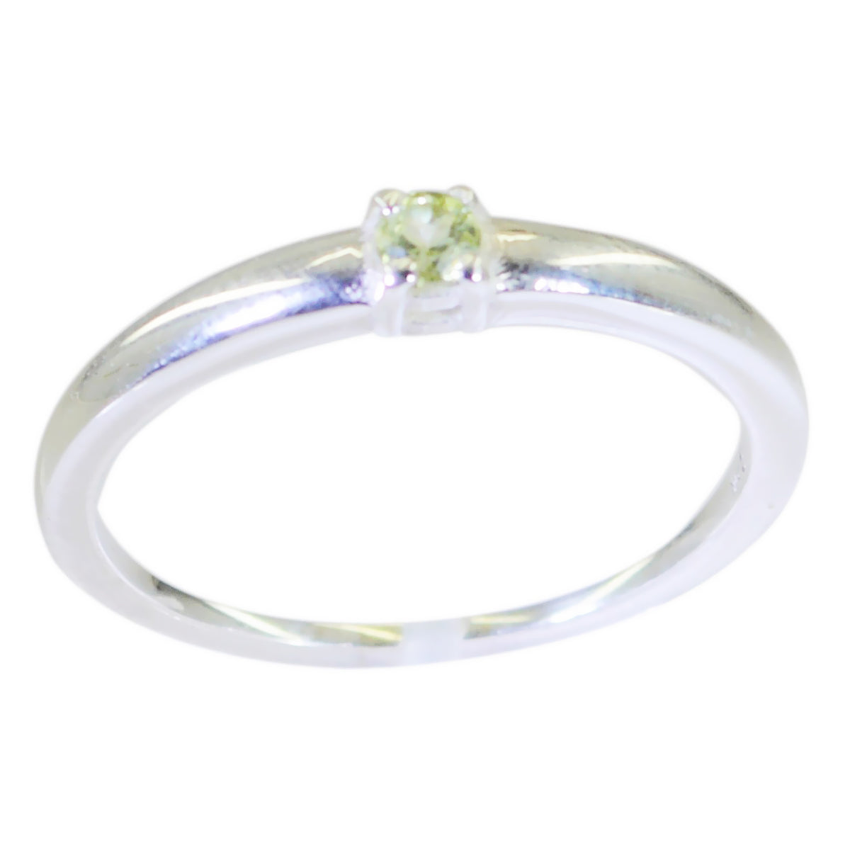 Peridot Solitaire Japanese Sterling Silver Green Gemstones Minimalist Feminine Ring Jewellery メイン画像