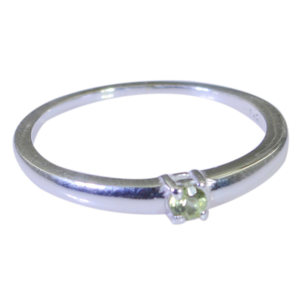 Peridot Solitaire Japanese Sterling Silver Green Gemstones Minimalist Feminine Ring Jewellery