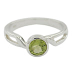 Peridot Solitaire Turkish 925 Silver Green Gemstone Whisper thin Graceful Ring Jewelry