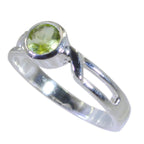 Peridot Solitaire Turkish 925 Silver Green Gemstone Whisper thin Graceful Ring Jewelry