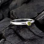 Peridot Solitaire Japanese 92.5 Silver Green Gems Delicate Sophisticated Ring Jewellery