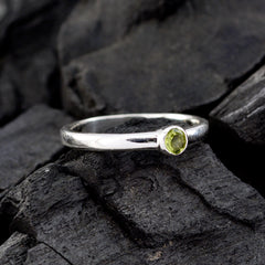 Peridot Solitaire Japanese 92.5 Silver Green Gems Delicate Sophisticated Ring Jewellery