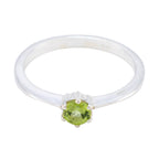 Peridot Solitaire Korean 92.5 Silver Green Gems Elegant  Luxurious Ring Jewelry