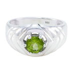 Peridot Solitaire Indian Sterling Silver Green Gemstones Minimal Trendy Ring Jewellery
