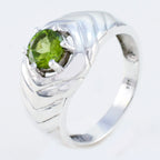 Peridot Solitaire Indian Sterling Silver Green Gemstones Minimal Trendy Ring Jewellery