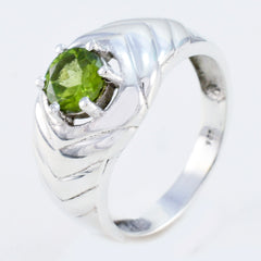 Peridot Solitaire Indian Sterling Silver Green Gemstones Minimal Trendy Ring Jewellery