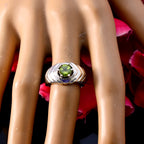 Peridot Solitaire Indian Sterling Silver Green Gemstones Minimal Trendy Ring Jewellery