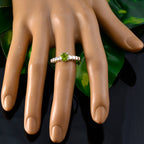 Peridot Solitaire Turkish 92.5 Silver Green Gemstone Whisper thin Glamorous Ring Jewellery